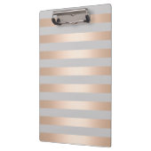 Elegant Chick Roos Gold & Grey Stripe Klembord (Links)