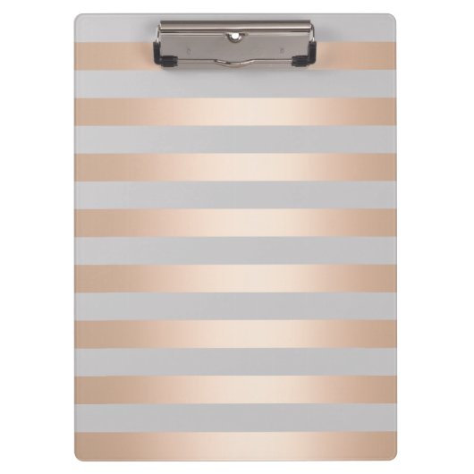 Elegant Chick Roos Gold & Grey Stripe Klembord (Voorkant)