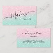 Elegant chick roos gold mint glitter make-up artie visitekaartje (Voorkant / Achterkant)