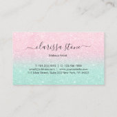 Elegant chick roos gold mint glitter make-up artie visitekaartje (Achterkant)