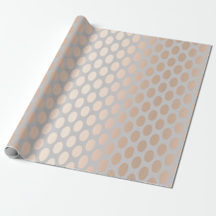 Elegant Chick Roos Gold Polka Dots Pattern Grey Cadeaupapier