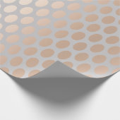 Elegant Chick Roos Gold Polka Dots Pattern Grey Cadeaupapier (Hoek)