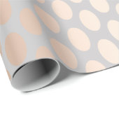 Elegant Chick Roos Gold Polka Dots Pattern Grey Cadeaupapier (Rol Hoek)