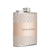 Elegant Chick Roos Gold Polka Dots Pattern Grey Heupfles (Rechts)