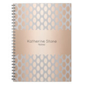 Elegant Chick Roos Gold Polka Dots Pattern Grey Notitieboek (Voorkant)