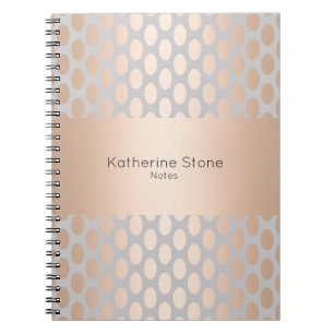 Elegant Chick Roos Gold Polka Dots Pattern Grey Notitieboek