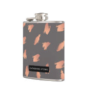 Elegant chick roos goud abstract borstelpatroon heupfles (Links)