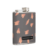 Elegant chick roos goud abstract borstelpatroon heupfles (Rechts)