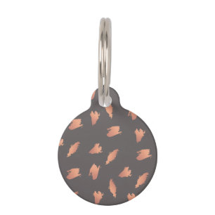 Elegant chick roos goud abstract borstelpatroon huisdierpenning