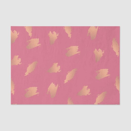 Elegant chick roos goud abstract borstelpatroon tissuepapier (Voorkant)