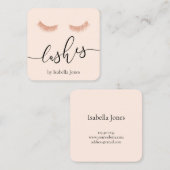 Elegant chick roos goud glitter blush roze zweetje vierkante visitekaartje (Voorkant / Achterkant)