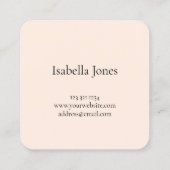 Elegant chick roos goud glitter blush roze zweetje vierkante visitekaartje (Achterkant)