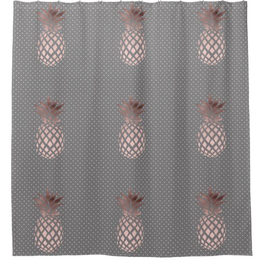 elegant chick roos gouden anananaspeulen douchegordijn (Voorkant)