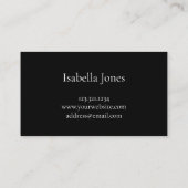 Elegant chick roos gouden glitter zwarte zweetjes visitekaartje (Achterkant)