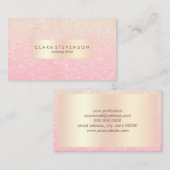 Elegant chick roos goudglitter make-up artiest visitekaartje (Voorkant / Achterkant)