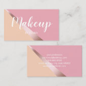 Elegant chick roos goudroze en oranje geometrisch visitekaartje (Voorkant / Achterkant)