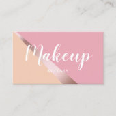 Elegant chick roos goudroze en oranje geometrisch visitekaartje (Voorkant)