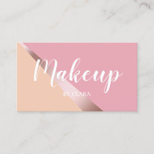 Elegant chick roos goudroze en oranje geometrisch visitekaartje