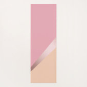 Elegant chick roos goudroze en oranje geometrisch yogamat (Achterkant)