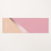 Elegant chick roos goudroze en oranje geometrisch yogamat (Voorkant (horizontaal))