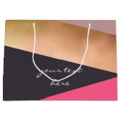 elegant chick roos goudroze grijze kleurenblok large cadeautasje (Voorkant)