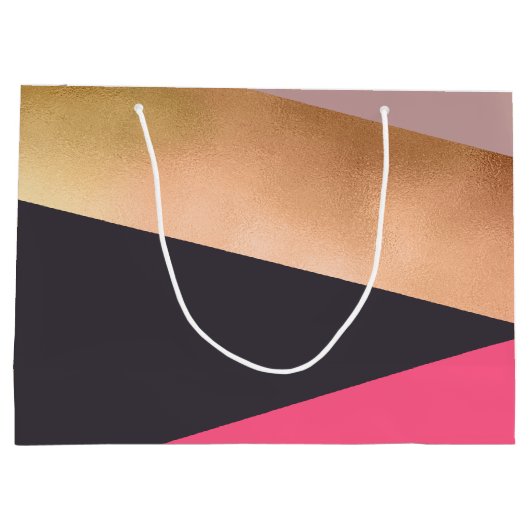 elegant chick roos goudroze grijze kleurenblok large cadeautasje (Achterkant)