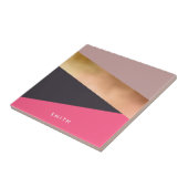 elegant chick roos goudroze grijze kleurenblok tegeltje (Zijkant)