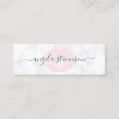 Elegant chick roze lippen witte marmer make-up kun mini visitekaartje (Voorkant)