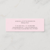 Elegant chick roze lippen witte marmer make-up kun mini visitekaartje (Achterkant)