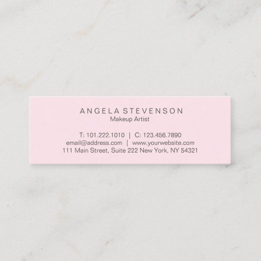 Elegant chick roze lippen witte marmer make-up kun mini visitekaartje (Achterkant)