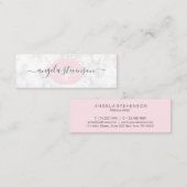 Elegant chick roze lippen witte marmer make-up kun mini visitekaartje (Voorkant / Achterkant)