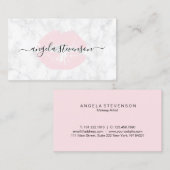 Elegant chick roze lippen witte marmer make-up kun visitekaartje (Voorkant / Achterkant)