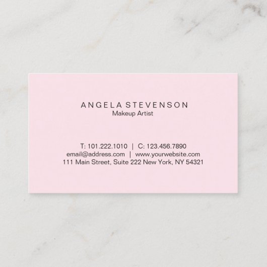 Elegant chick roze lippen witte marmer make-up kun visitekaartje (Achterkant)