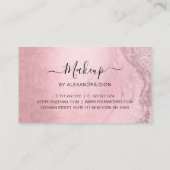 Elegant chick roze roze roos goud glitter make-up klantenkaartje (Achterkant)