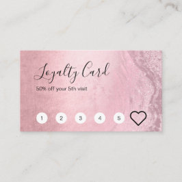 Elegant chick roze roze roos goud glitter make-up  klantenkaartje