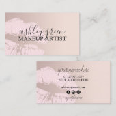 Elegant chick roze roze roze goudlippen make-up ku visitekaartje (Voorkant / Achterkant)