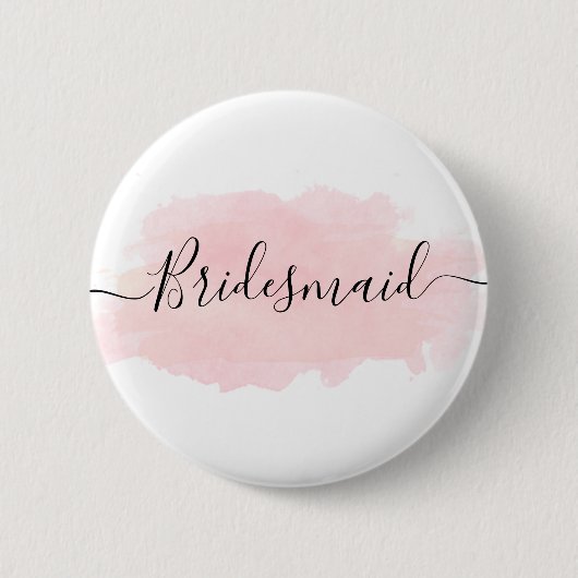 Elegant chick roze waterverf bridesmaid ronde button 5,7 cm (Voorkant)