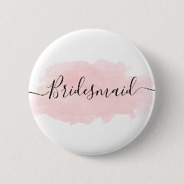 Elegant  chick roze waterverf bridesmaid ronde button 5,7 cm