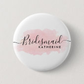 Elegant  chick roze waterverf bridesmaid ronde button 5,7 cm (Voorkant)