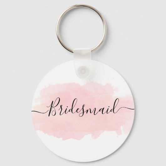 Elegant chick roze waterverf bridesmaid sleutelhanger (Voorkant)