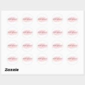 Elegant  chick roze waterverf dienstmeisje ronde sticker (Vel)