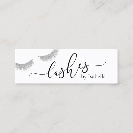 Elegant chick Silver Glitter Knipt Mini Visitekaartje (Voorkant)