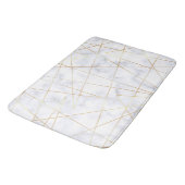 elegant chick white marble faux goud geometrisch badmat (Gekanteld)