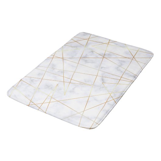 elegant chick white marble faux goud geometrisch badmat (Gekanteld)