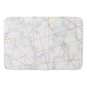 elegant chick white marble faux goud geometrisch badmat