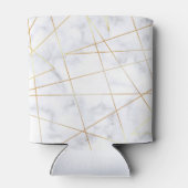 elegant chick white marble faux goud geometrisch blikjeskoeler (Achterkant)