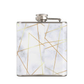 elegant chick white marble faux goud geometrisch heupfles (Achterkant)