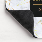 elegant chick white marble faux goud geometrisch muismat (Hoek)