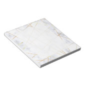 elegant chick white marble faux goud geometrisch notitieblok (Schuin)
