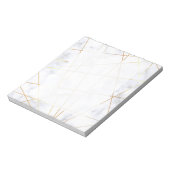 elegant chick white marble faux goud geometrisch notitieblok (Linkerzijde)